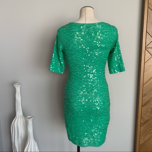 BCBG MAX Green Sequin Dress - Picture 3 of 4